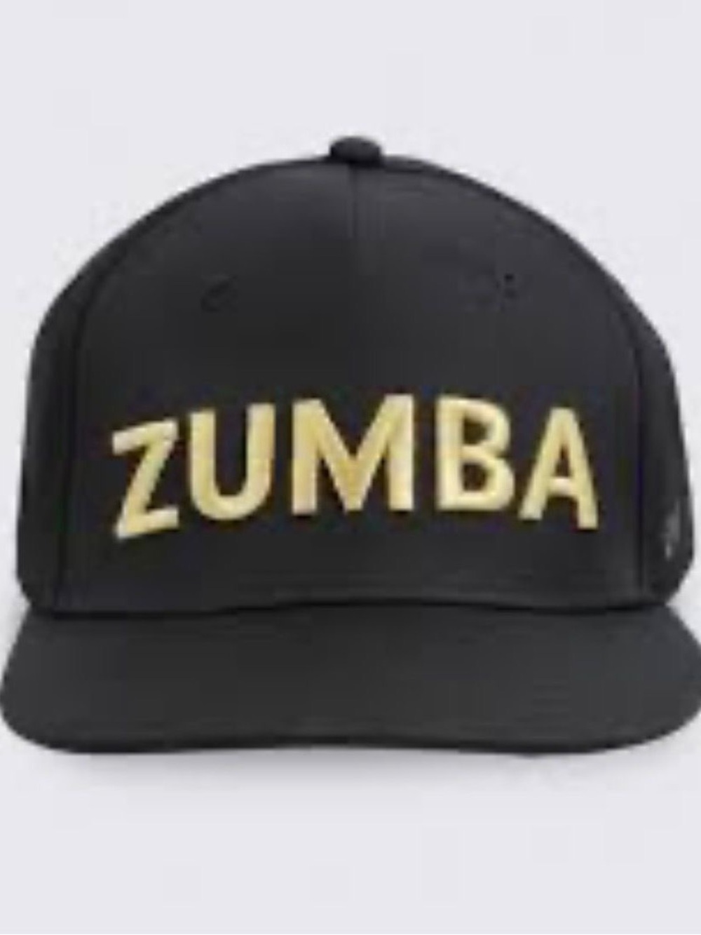 Zumba Black Gold Snapback Adjustable Hat Women Embroidered Logo Flat Brim